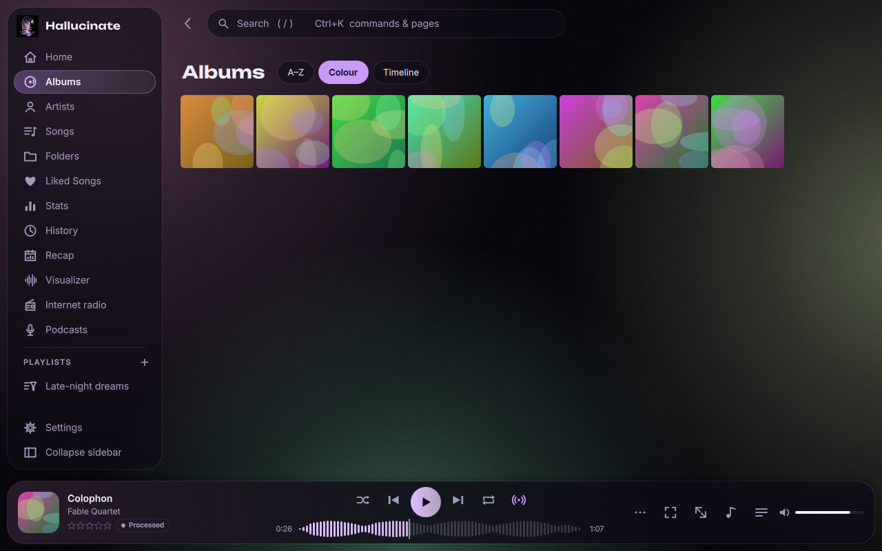 Album covers ordered round the colour wheel